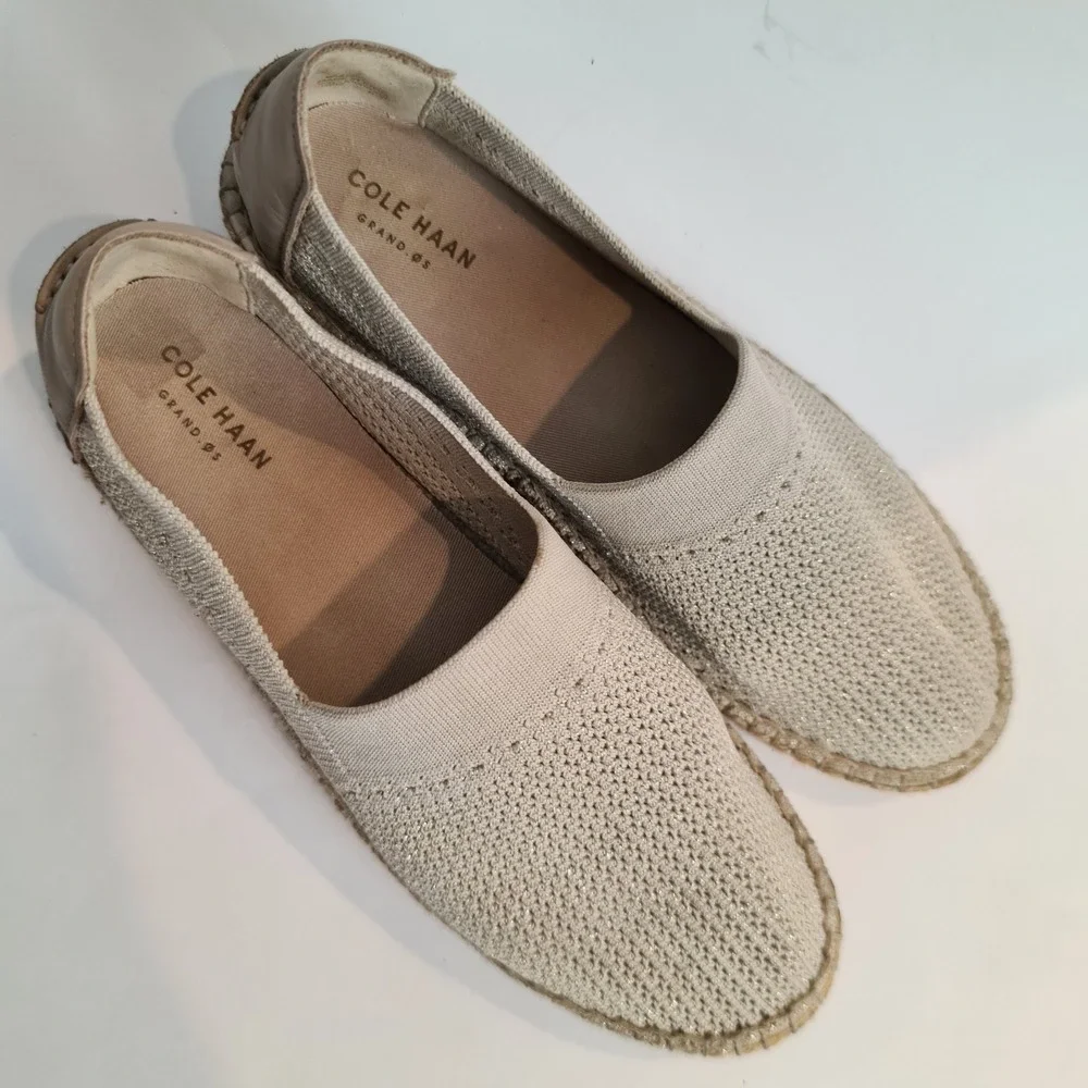 COLE HAAN Cloudfeel Stitchlite Espadrille Loafer Women's Size US‎ 9B Beige Shoes